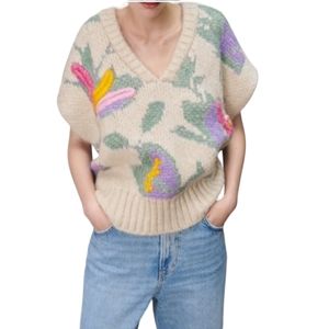 ZARA Embroidered Knit Sweater